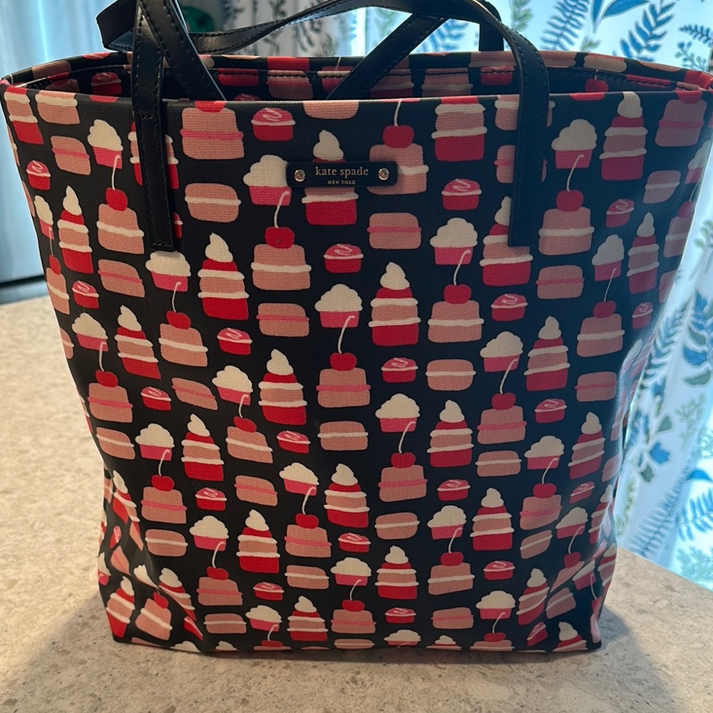 Kate Spade Black and Red Whimsical Tote